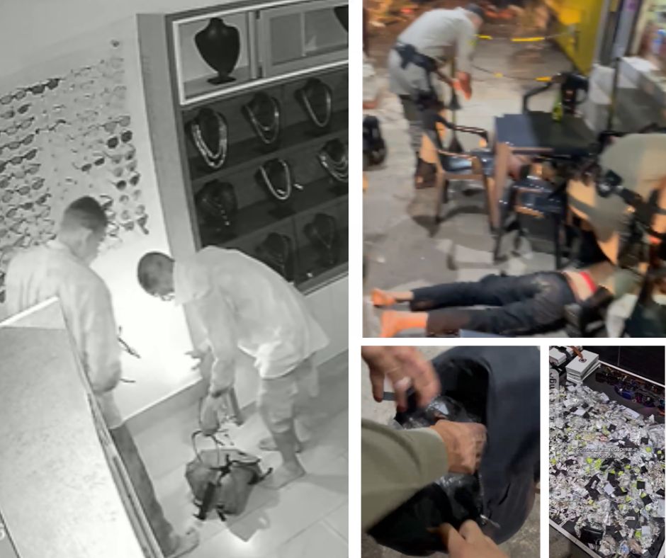 PM prende dupla suspeita de arrombar joalheria em Goiânia momentos após o crime